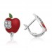 Gümüş Kırmızı Elma Çoçuk Küpesi Gümüş Kırmızı Elma Çoçuk Küpesi