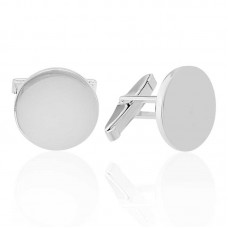 Gümüş Yuvarlak Kol Düğmesi