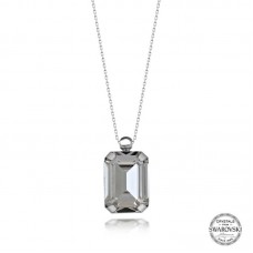 Swarovski Crystal Taşlı Baget Gümüş Kadın Kolye