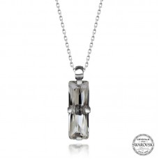 Swarovski Crystal Taşlı Baget Gümüş Kadın Kolye