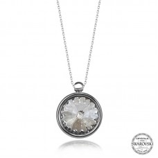 Swarovski Crystal Taşlı Çerçeveli Gümüş Kadın Kolye