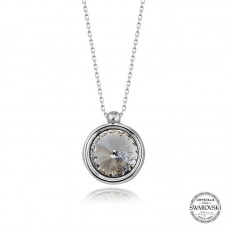 Swarovski Crystal Taşlı Çerçeveli Gümüş Kadın Kolye