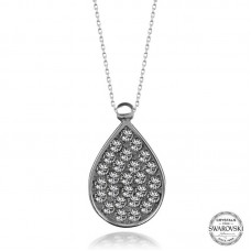 Swarovski Crystal Taşlı Damla Gümüş Kadın Kolye
