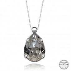 Swarovski Crystal Taşlı Damla Gümüş Kadın Kolye