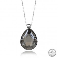 Swarovski Crystal Taşlı Damla Gümüş Kadın Kolye
