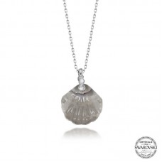Swarovski Crystal Taşlı Deniz Kabuğu Gümüş Kadın Kolye