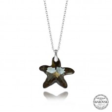 Swarovski Crystal Taşlı Deniz Yıldızı Gümüş Kadın Kolye