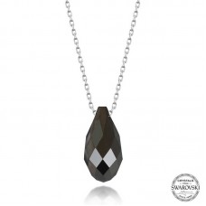 Swarovski Crystal Taşlı Drop Kesim Gümüş Kadın Kolye 