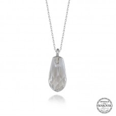 Swarovski Crystal Taşlı Drop Kesim Gümüş Kadın Kolye 