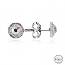 Swarovski Crystal Taşlı Gümüş  Çivili Kadın Küpe