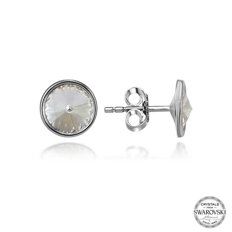 Swarovski Crystal Taşlı Gümüş Çivili Kadın Küpe Swarovski Crystal Taşlı Gümüş Çivili Kadın Küpe