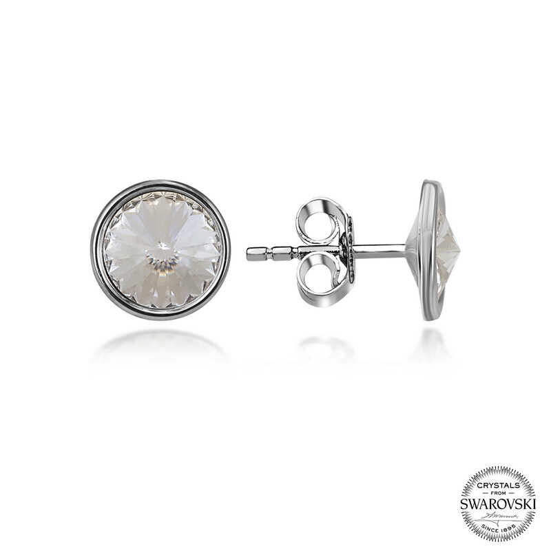 Swarovski Crystal Taşlı Gümüş Çivili Kadın Küpe Swarovski Crystal Taşlı Gümüş Çivili Kadın Küpe