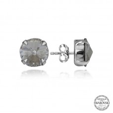 Swarovski Crystal Taşlı Gümüş  Çivili Kadın Küpe