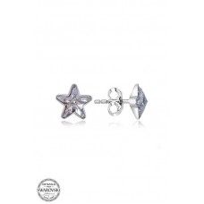 Swarovski Crystal Taşlı Gümüş Yıldız Çivili Kadın Küpe