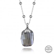 Swarovski Crystal Taşlı Top Zincir Baget Gümüş Kadın Kolye