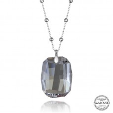 Swarovski Crystal Taşlı Top Zincir Baget Gümüş Kadın Kolye