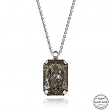 Crystal Taşlı Top Zincir Gümüş Kadın Kolye