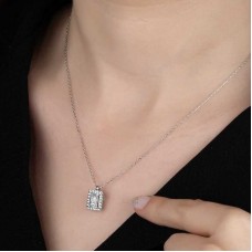 Swarovski Taşlı Gümüş Baget Bayan Kolye