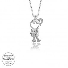 Swarovski Taşlı Gümüş Çocuk Bayan Kolye