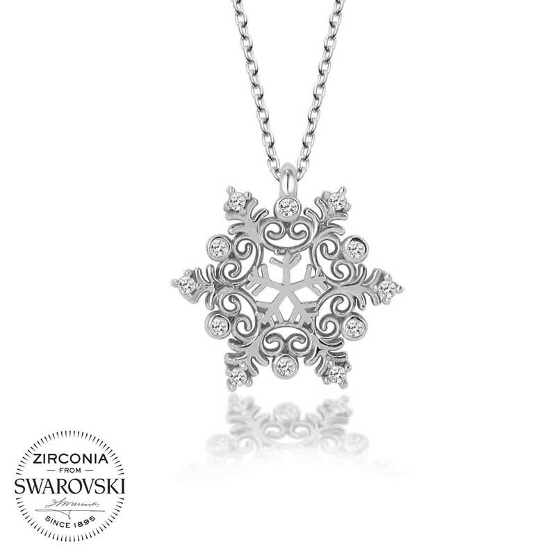 Swarovski Taşlı Gümüş Kartanesi Bayan Kolye Swarovski Taşlı Gümüş Kartanesi Bayan Kolye