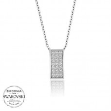Swarovski Taşlı Gümüş Sırataş Bayan Kolye