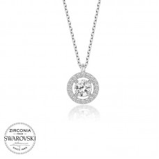 Swarovski Taşlı Gümüş Tektaş Bayan Kolye