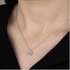 Swarovski Taşlı Gümüş Tektaş Bayan Kolye