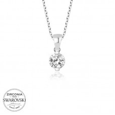 Swarovski Taşlı Gümüş Tektaş Bayan Kolye