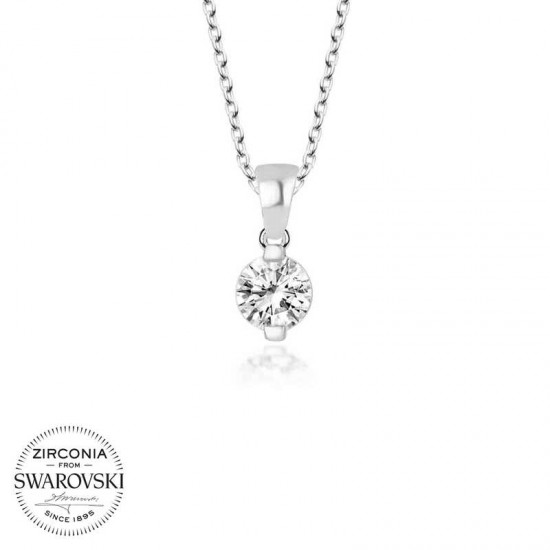 Swarovski Taşlı Gümüş Tektaş Bayan Kolye Swarovski Taşlı Gümüş Tektaş Bayan Kolye