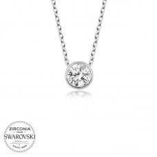 Swarovski Taşlı Gümüş Tektaş Bayan Kolye