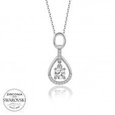 Swarovski Taşlı Gümüş Tektaş Bayan Kolye