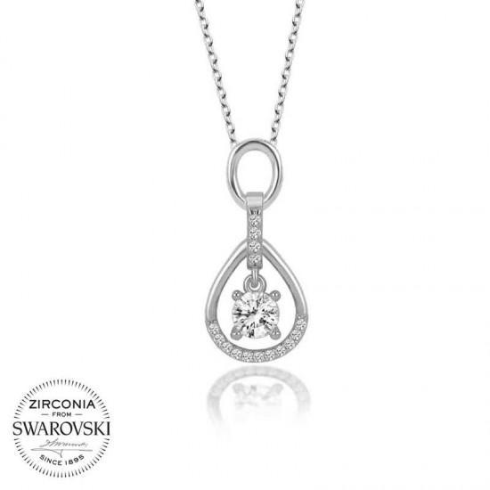 Swarovski Taşlı Gümüş Tektaş Bayan Kolye Swarovski Taşlı Gümüş Tektaş Bayan Kolye