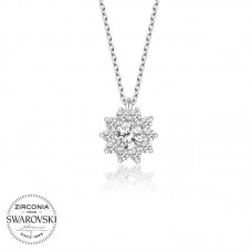 Swarovski Taşlı Gümüş Tektaş Bayan Kolye