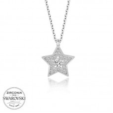 Swarovski Taşlı Gümüş Yıldız Bayan Kolye