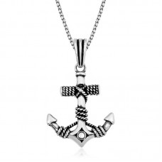 Gümüş Denizci Çapası Kolye