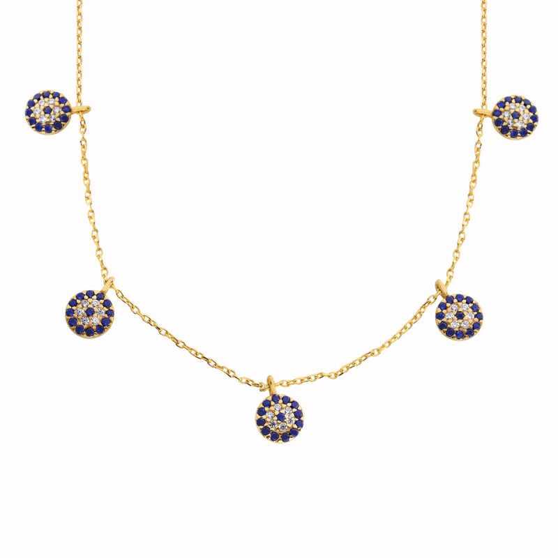 Gümüş Gold Nazarlı Şans Bayan Kolye Gümüş Gold Nazarlı Şans Bayan Kolye