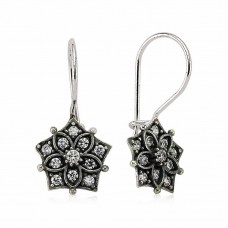 Gümüş Sallantılı Çiçek Küpe