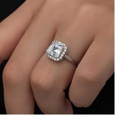 Gümüş Baget Taşlı Kadın Yüzük