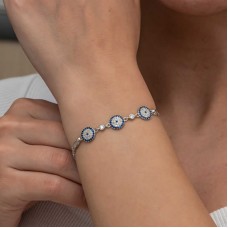 Gümüş Üçlü Nazar Kadın Bileklik