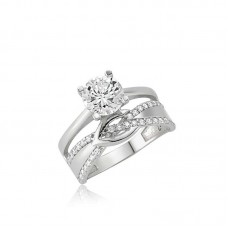 Gümüş Tektaş Düğüm Yüzük