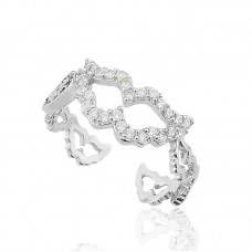 Gümüş Nazarlı Melek Kanadı Bayan Yüzük