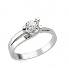 Gümüş Tek Taş Bayan Yüzük