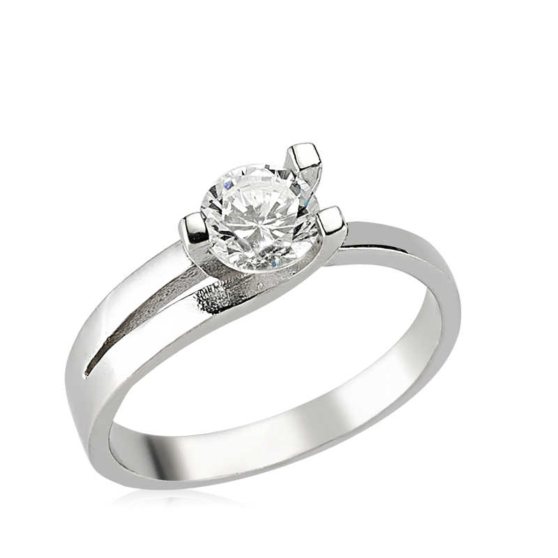 Gümüş Tek Taş Bayan Yüzük Gümüş Tek Taş Bayan Yüzük