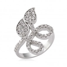 Gümüş Yaprak Bayan Yüzük