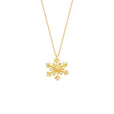 Zirkon İnce Kar Tanesi Gümüş Kolye GMS1439