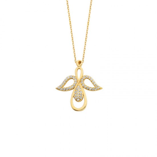 Sonsuzluk Melek Gümüş Kolye  GMS1448