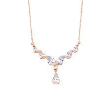 V Damla Gümüş Kolye  GMS1387