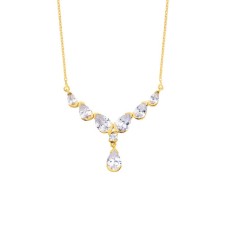 V Damla Gümüş Kolye  GMS1388