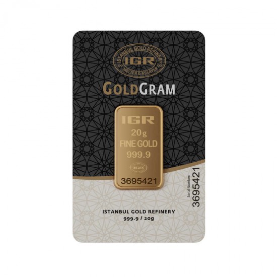 20 gr 999.9 IAR Gram Külçe Altın 20 gr 999.9 IAR Gram Külçe Altın