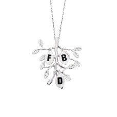 Sevgi Ağacı Aile Harfli Gümüş Kolye  GMS994